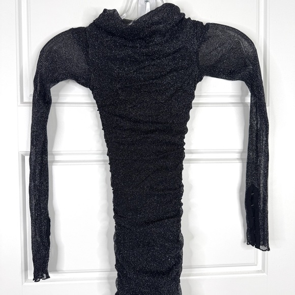 JONATHAN SIMKHAI STANDARD Alyssa Shimmer Tulle Dress NEW Size S Black Metallic - Picture 4 of 16